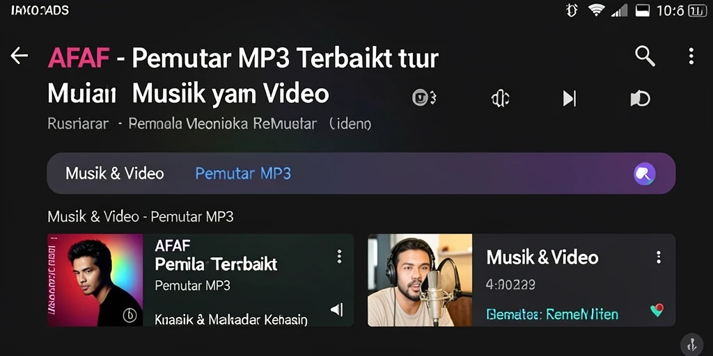 Antarmuka Pemutar MP3 AFAF yang sederhana dan elegan.