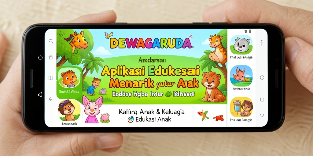 Tampilan antarmuka interaktif DEWAGARUDA yang mendidik dan menarik.