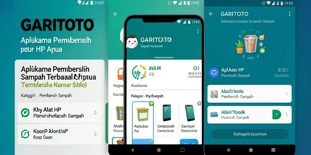 Antarmuka GARITOTO menampilkan fungsi pembersihan sampah yang efisien.