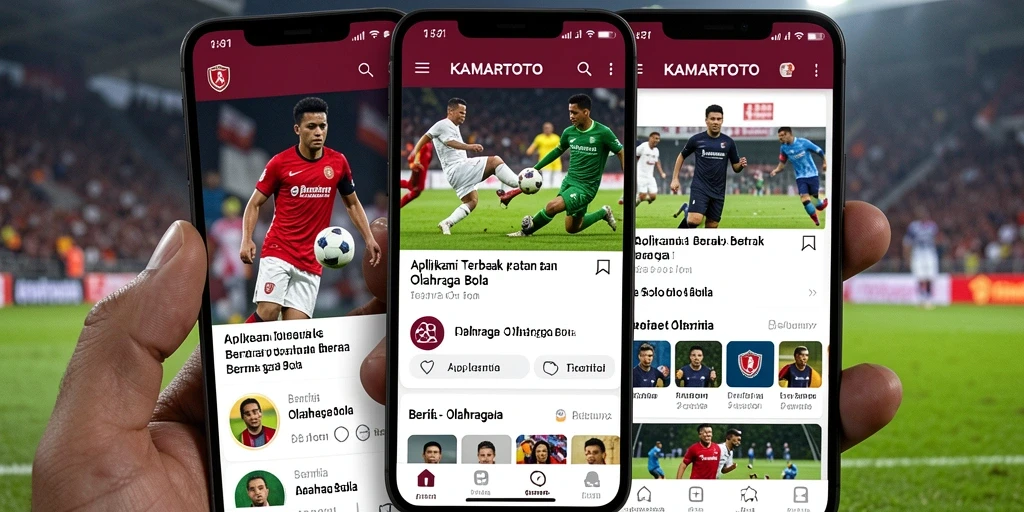 Antarmuka KAMARTOTO menampilkan berita terkini olahraga bola.