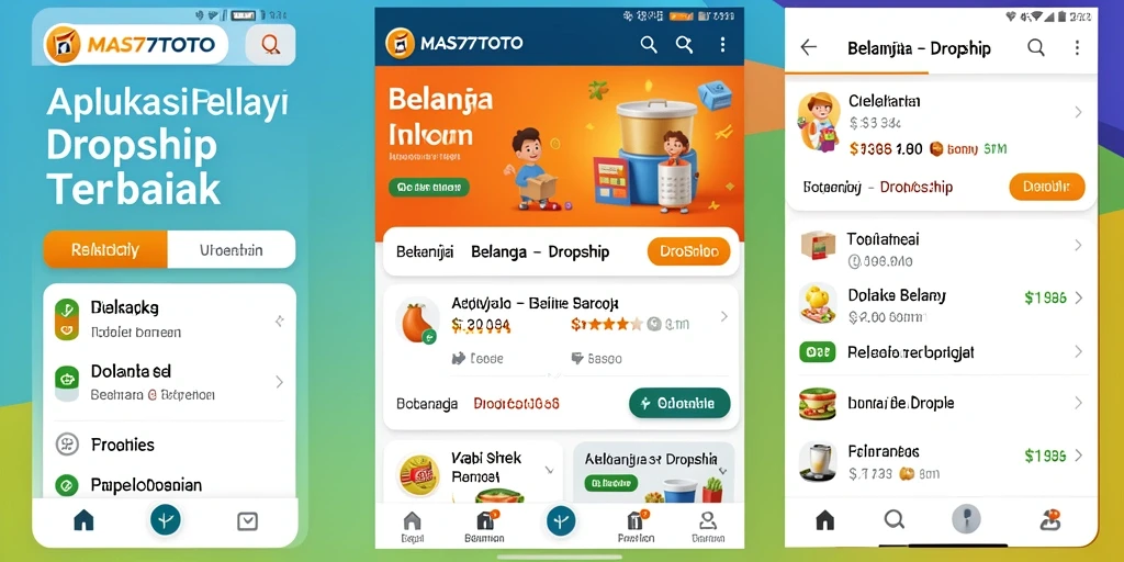 Antarmuka aplikasi MAS77TOTO yang user-friendly untuk belanja Dropship.