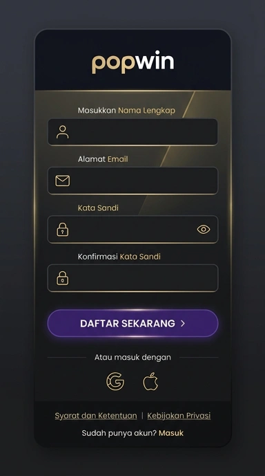 Panduan Membuat Akun Baru Popwin untuk Android
